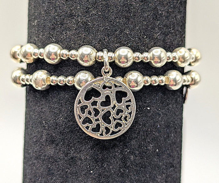 Handmade 925 Sterling Silver Chunky Bead Bracelet 3mm & 6mm