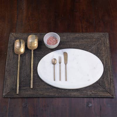 HomArt HomArt - Hayes Salad Servers, Brass - Brass
