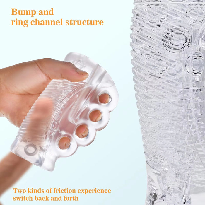 High Quality Transparent Hand Vibrating Silicone Men Masturbation Toys for Men - Male sex toy