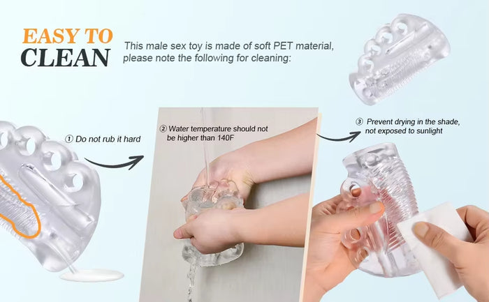 High Quality Transparent Hand Vibrating Silicone Men Masturbation Toys for Men - Male sex toy
