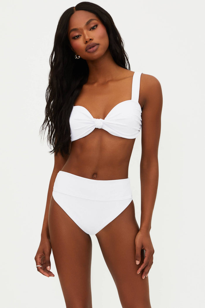white ribbed swim bottom