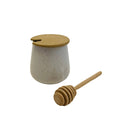 m.bueno honey Jar & dipper: White