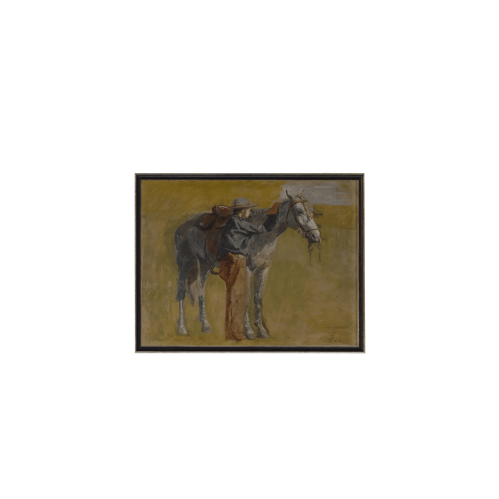Antique Curiosities Inc SHOP Horse and Cowboy Oil Painting Reproduction