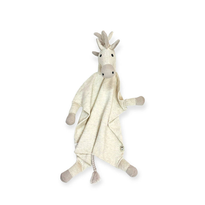 Viverano Organics Baby & Toddler Natural Heather Horse - Organic Baby Lovey Security Blanket Cuddle Cloth
