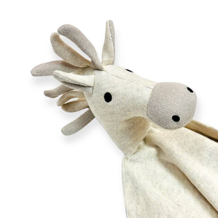 Viverano Organics Baby & Toddler Natural Heather Horse - Organic Baby Lovey Security Blanket Cuddle Cloth
