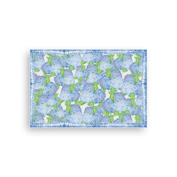 French Graffiti Hydrangea Vinyl Floor Mat