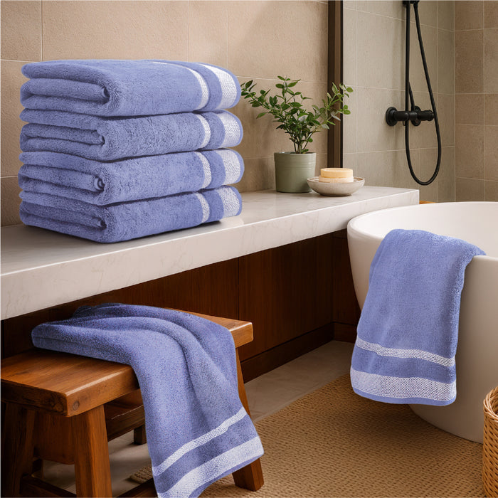 Hygro Hygro Cotton Bath Towel, 600 GSM, Solid, Blue
