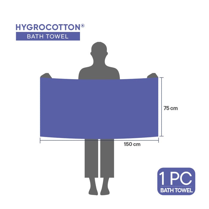 Hygro Hygro Cotton Bath Towel, 600 GSM, Solid, Blue