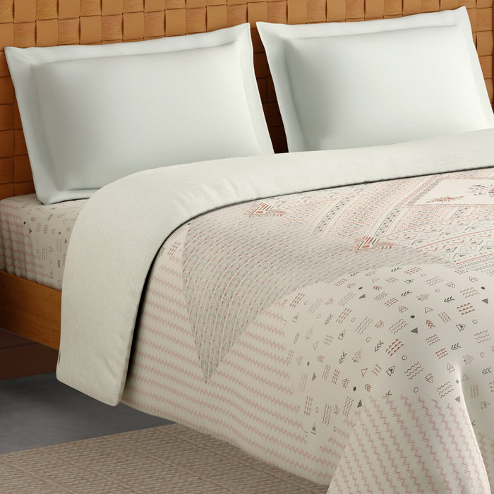 Innovations Hygro Cotton Double Quilt, 210 TC, Geometric, Cream