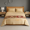 Innovations Hygro Cotton Double Quilt, 210 TC, Geometric, Light Brown