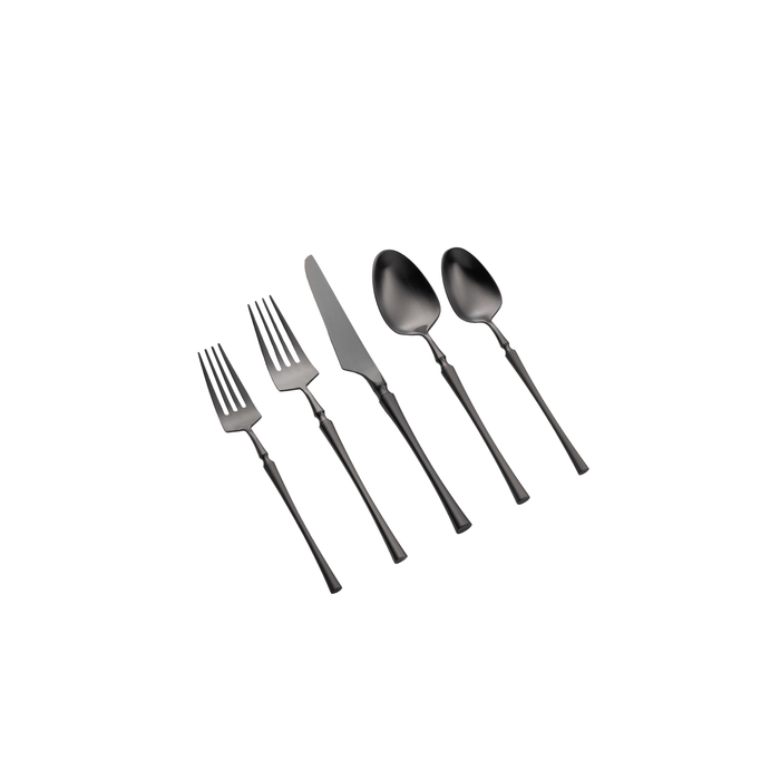 Kadra Kitchenware SHOP Irene Brushed Black Flatware Set