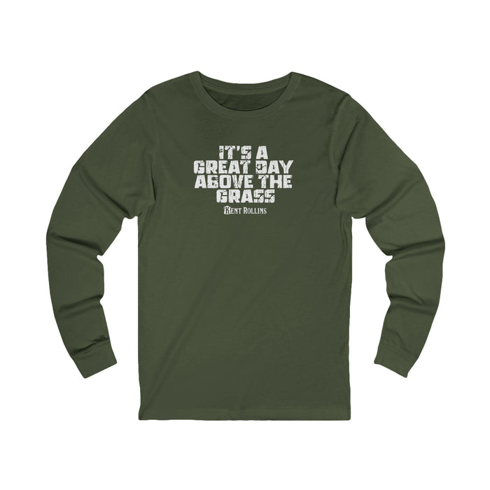 "It's a Great Day Above the Grass" Casual Graphic Long Sleeved Shirt