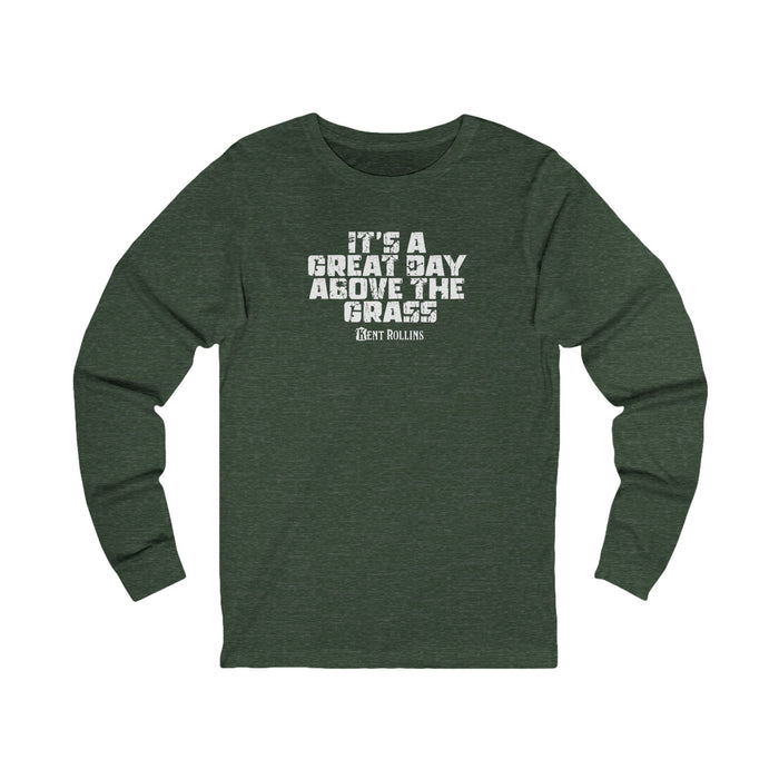 "It's a Great Day Above the Grass" Casual Graphic Long Sleeved Shirt