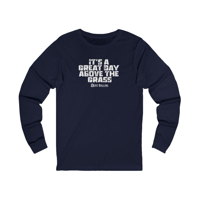 "It's a Great Day Above the Grass" Casual Graphic Long Sleeved Shirt