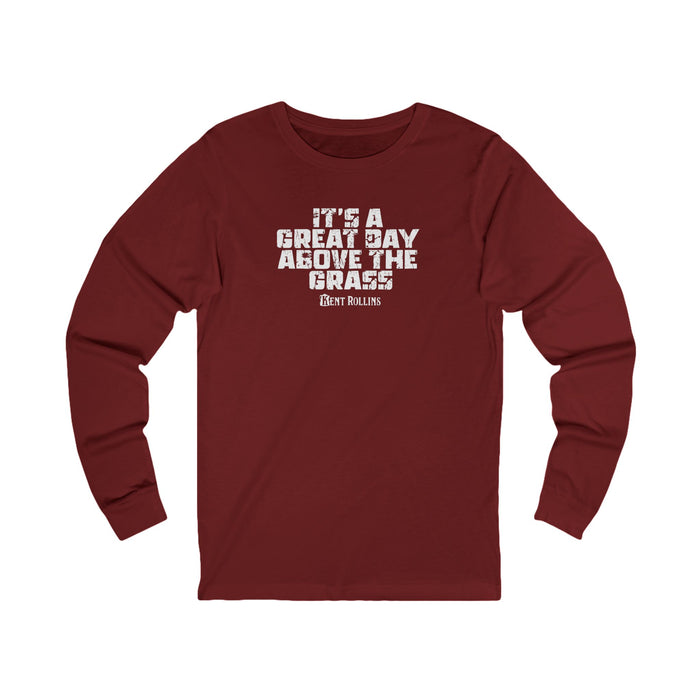 "It's a Great Day Above the Grass" Casual Graphic Long Sleeved Shirt