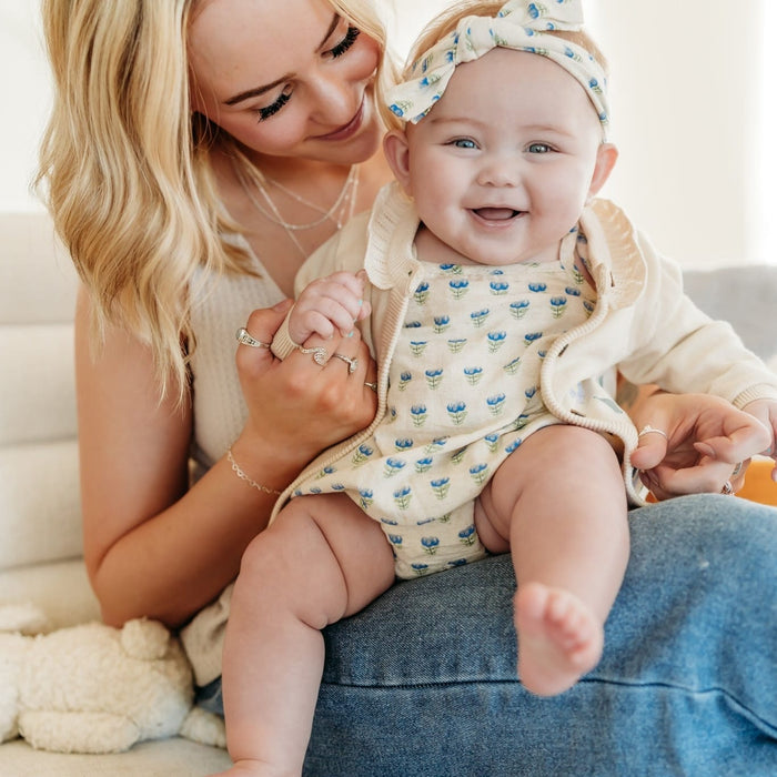 Viverano Organics SHOP Jaipur Linen Baby Romper + Headband