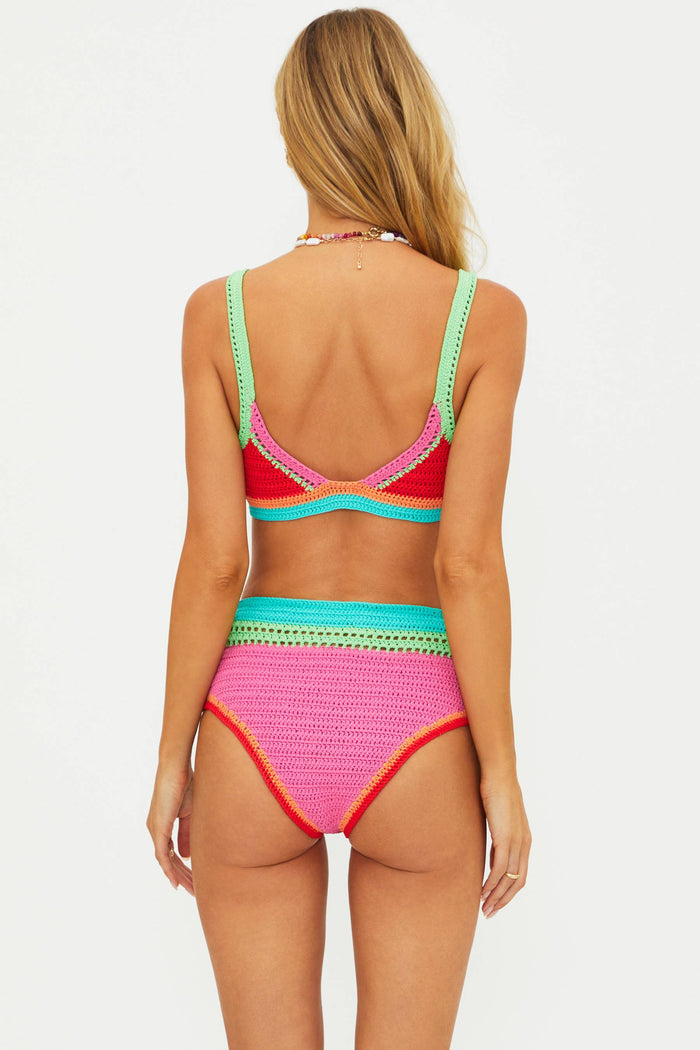 Colorful bikini set on a white background