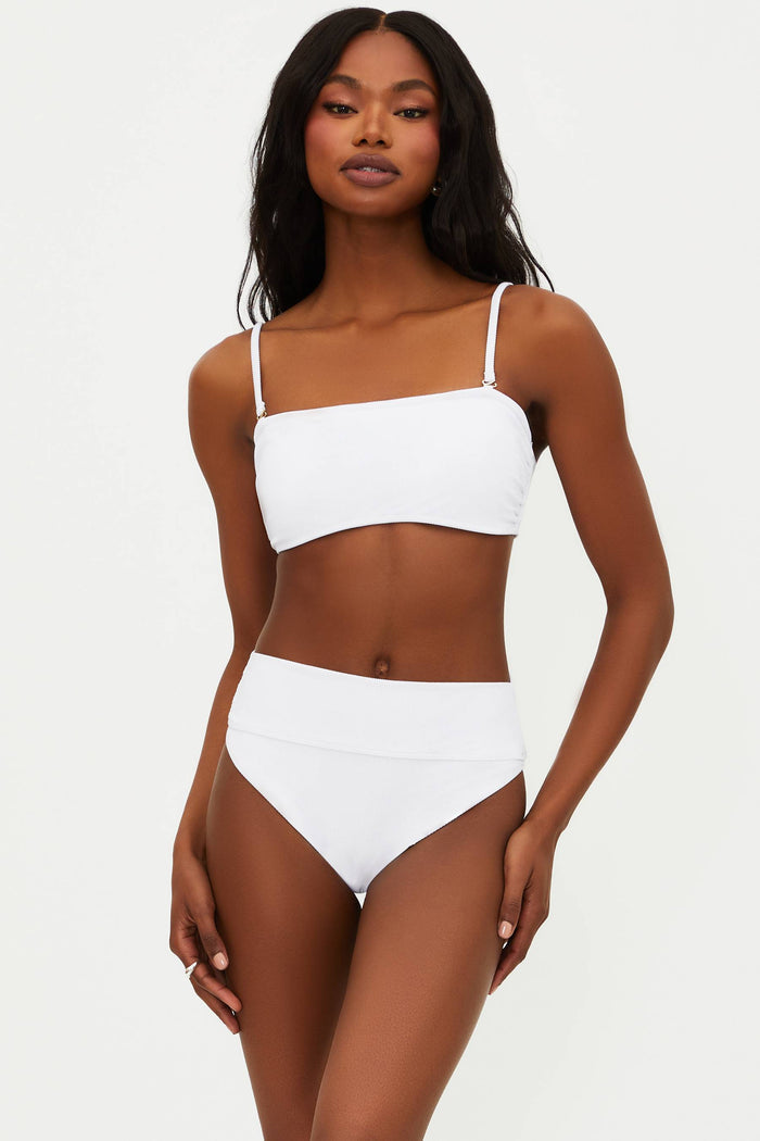 white ribbed bikini set