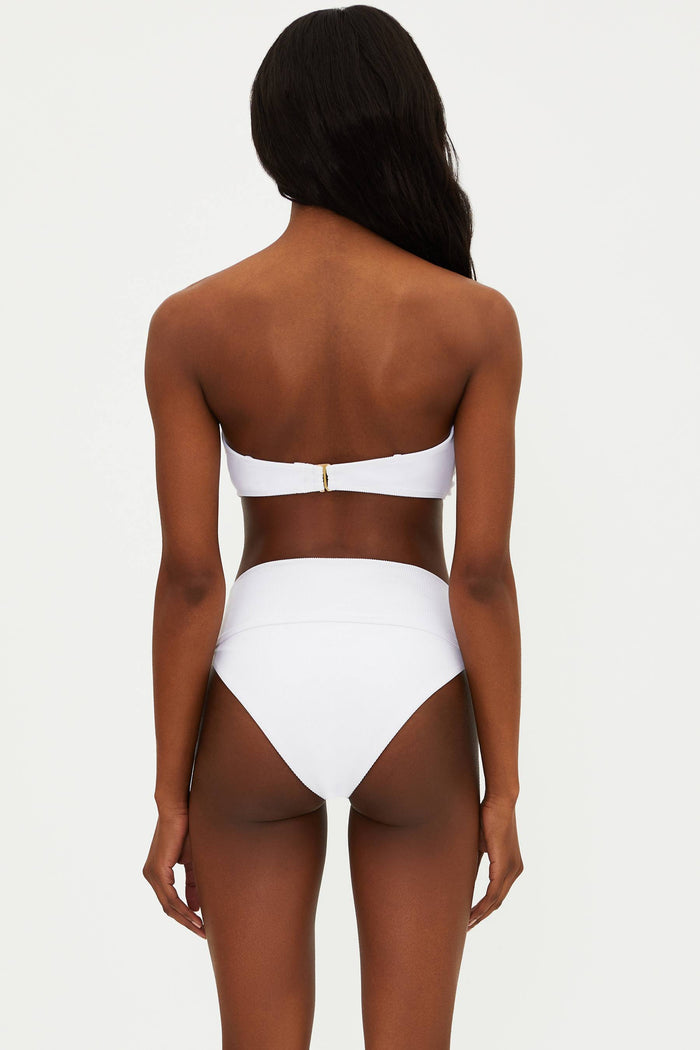 white ribbed bikini set