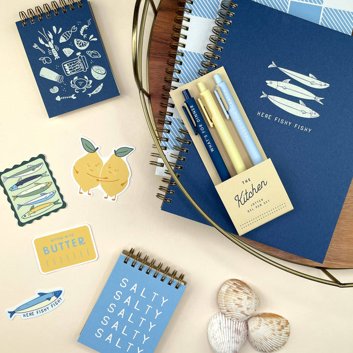 Ruff House Print Shop Kitchen Jotter Gel Pen: Set of 3