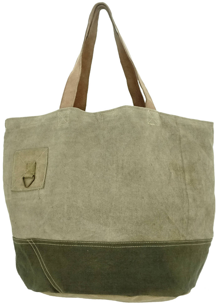 Vintage Addiction Bag Large Plain Recycled Military Tent Tote