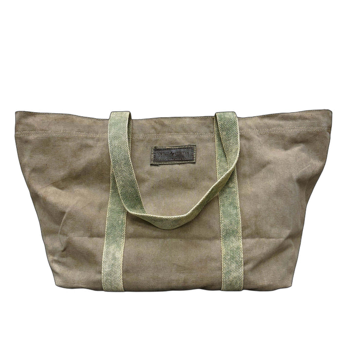 Vintage Addiction Bag Large Recycled Tent Tote with Camouflage