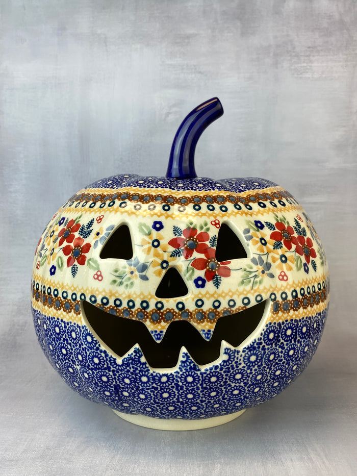 Large Unikat Pumpkin - Red Flowers