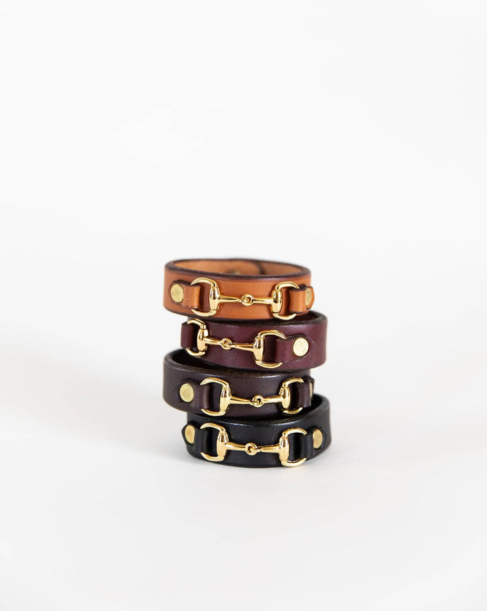 Millstream Home SHOP Leather Horse Bit Bracelet