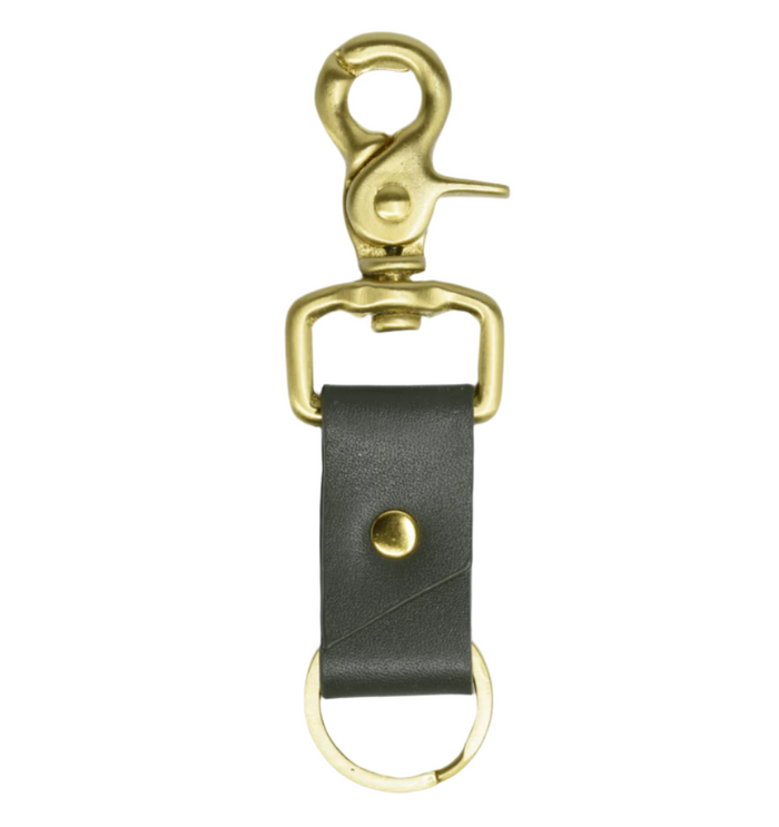 Curated Basics Curated Basics - Olive Green Leather Keychain