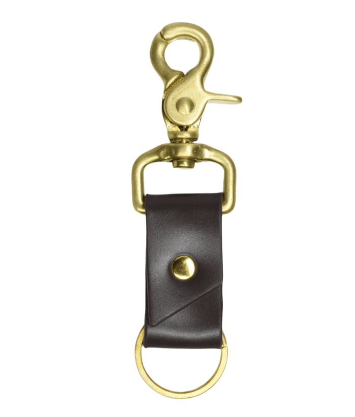 Curated Basics Accessory Dark Brown Leather Keychain, Various Colorways