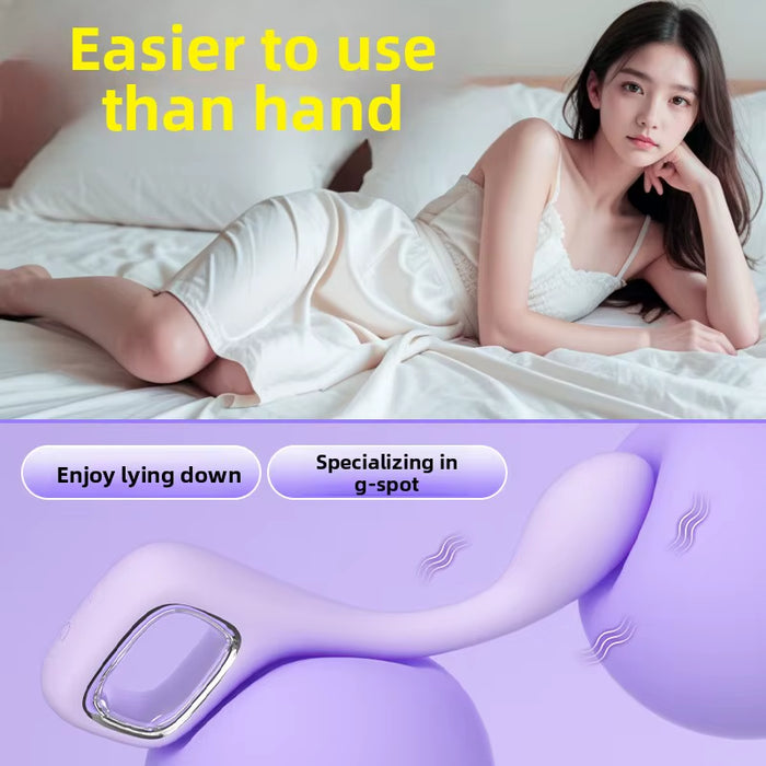 Leisurely Color Matching Hard Stick Vibrator G-Spot Gadget with Strong Shock for Female Masturbation Sex Toy
