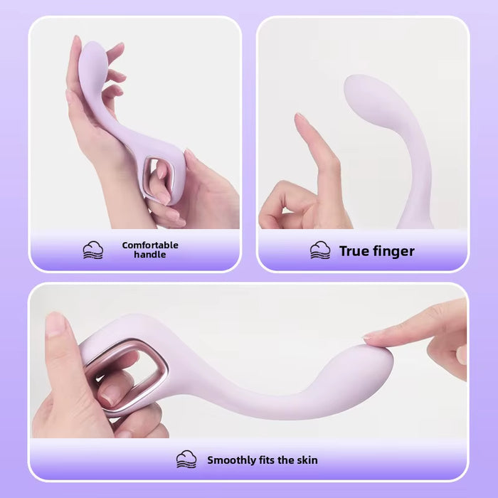 Leisurely Color Matching Hard Stick Vibrator G-Spot Gadget with Strong Shock for Female Masturbation Sex Toy