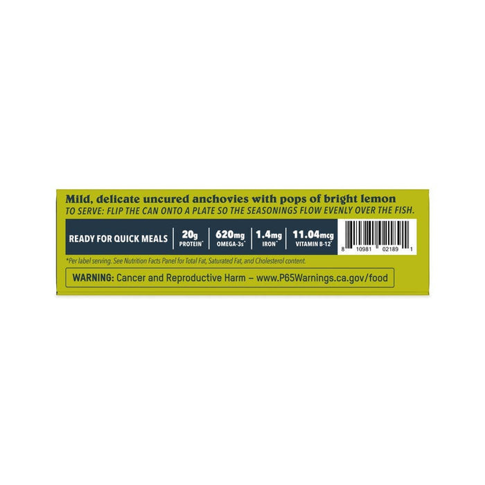 Patagonia Provisions Patagonia Provisions - Lemon Olive Spanish White Anchovies - Tinned Fish