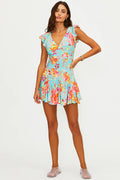 Colorful floral mini dress