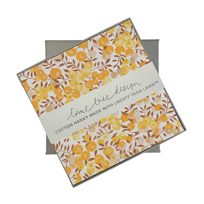 Lime Tree Design - Single Boxed Hanky / Yellow Wiltshire