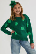 Kids green shamrock sweater.