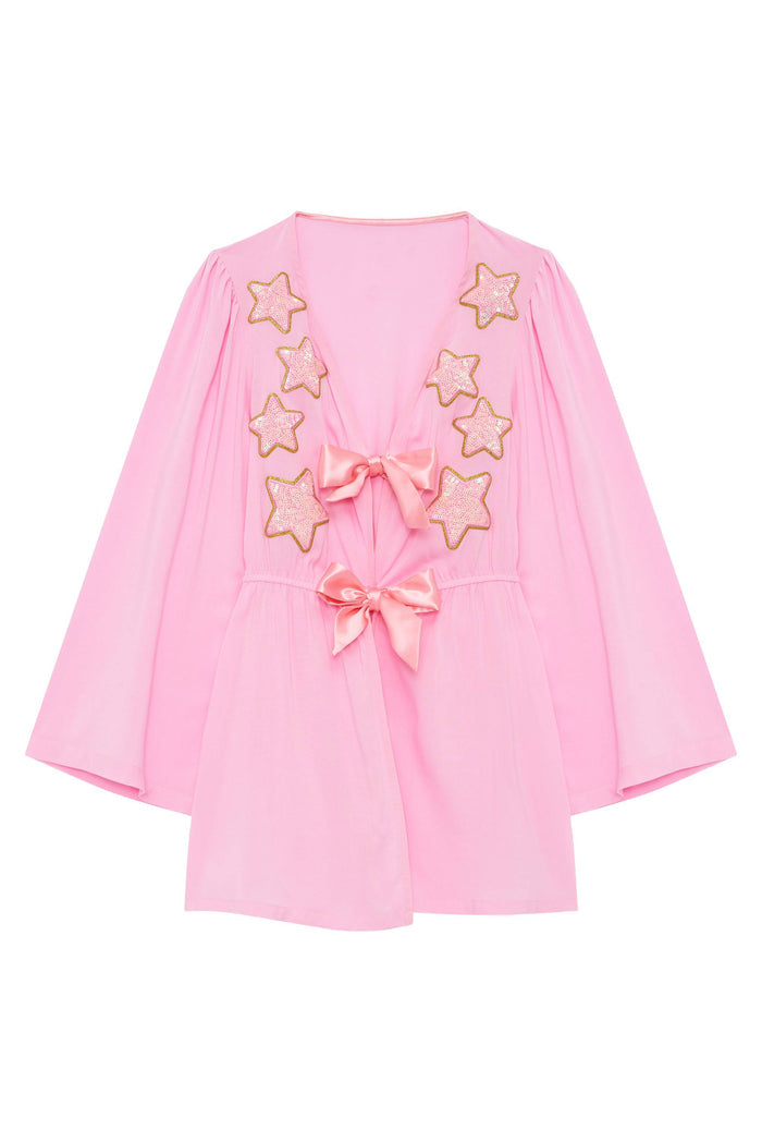 Pink robe with glitter stars