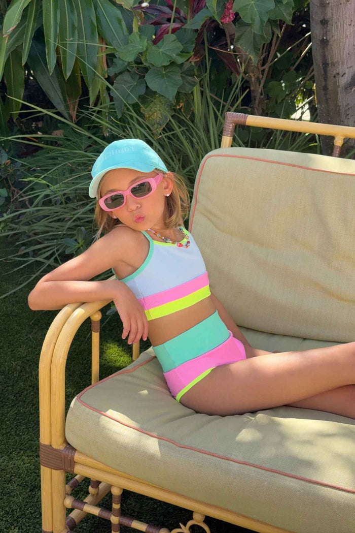 Neon colorful kids bikini