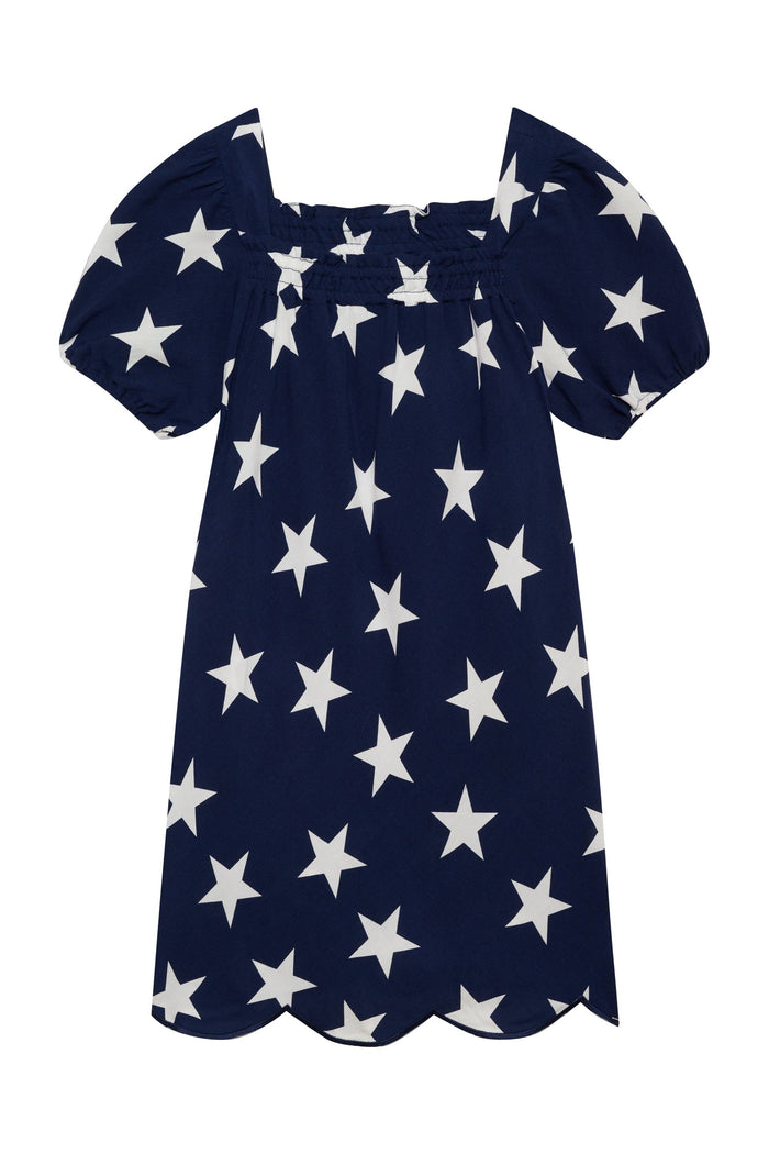 Navy dress with white stars