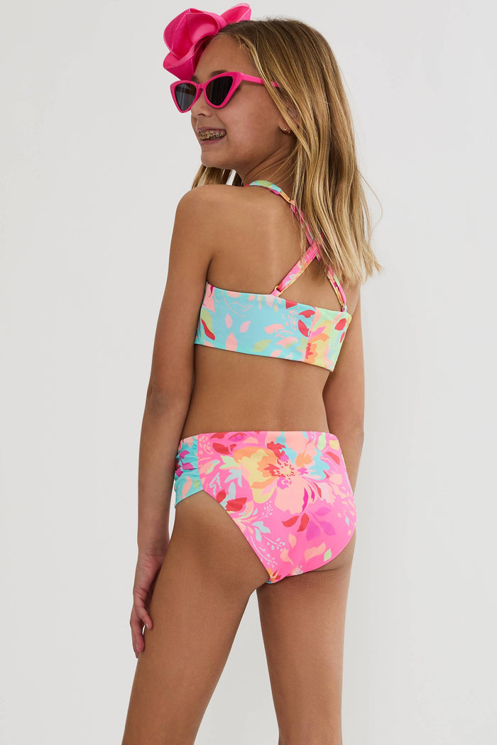 Colorful floral kids bikini