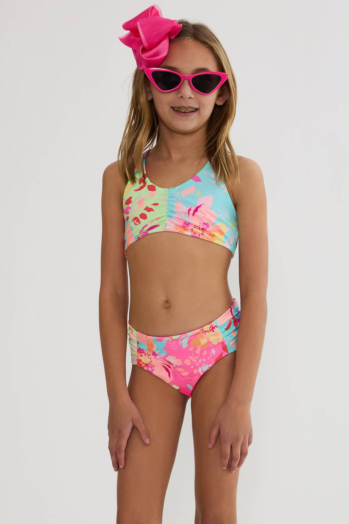 Colorful floral kids bikini