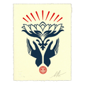 Lotus Hands - Red - Letterpress