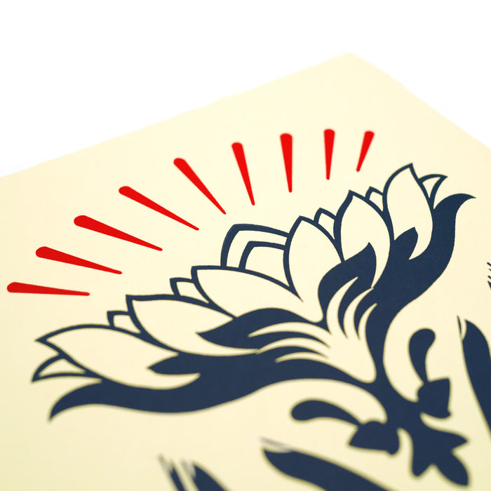 Lotus Hands - Red - Letterpress