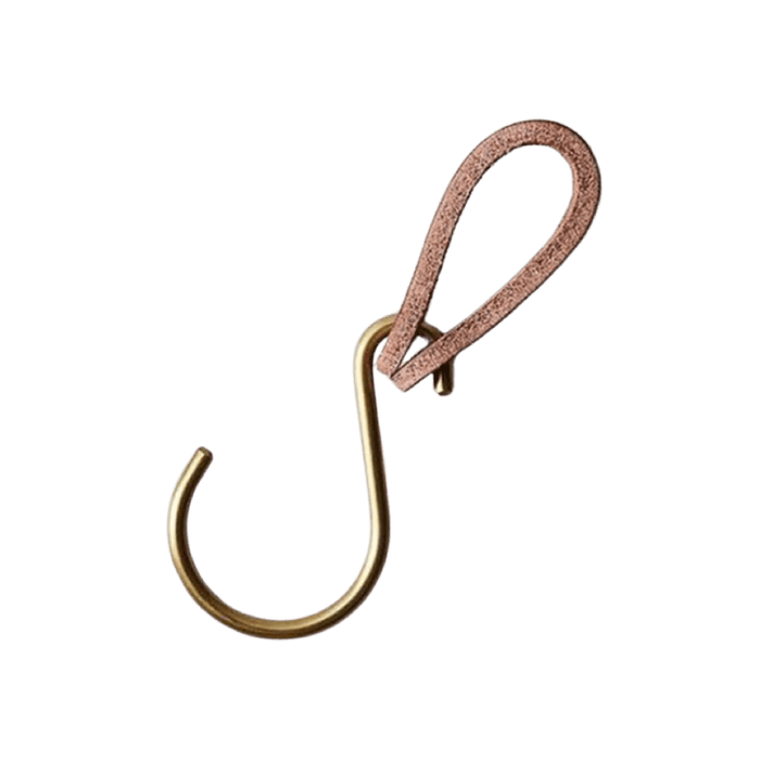 Lostine Hardware Tan & Brass Ludlow Leather Hooks