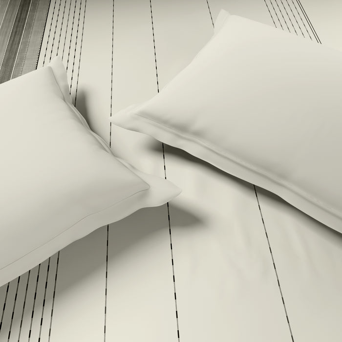 Luxury Loom Impressions 100% Egyptian Cotton Double Quilt, 350 TC, Geometric, Cream