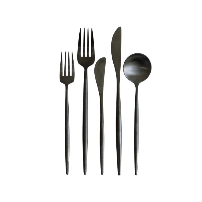 Borrowed Blu Matte Black Luna Flatware {5 piece set}