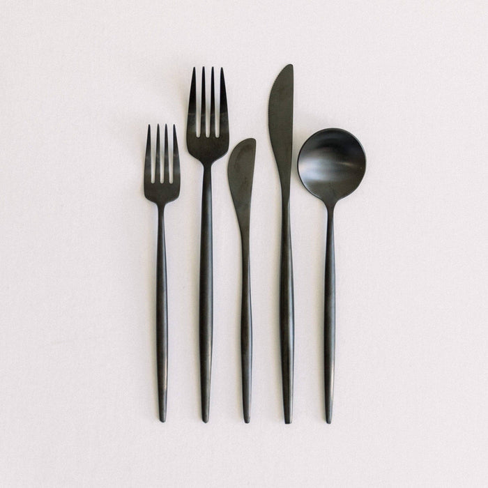 Borrowed Blu Matte Black Luna Flatware {5 piece set}