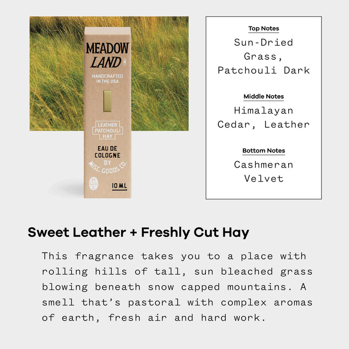 Misc Goods Co. Misc Goods Co. - Meadowland Eau de Cologne – Grass, Cedar & Patchouli | Travel Size, 10ml