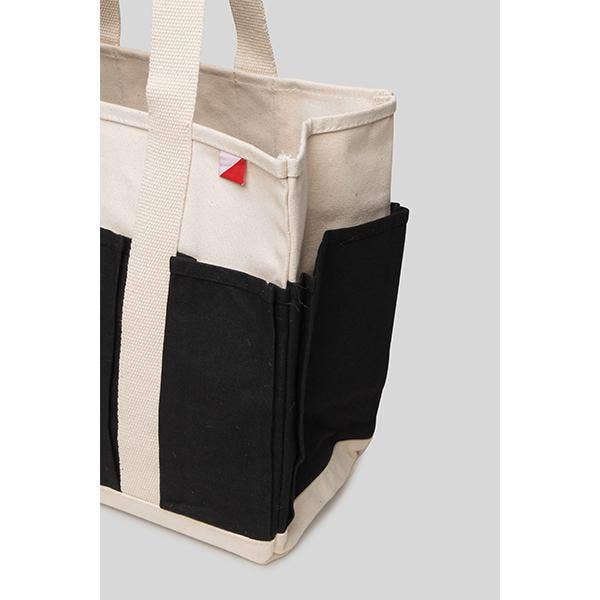 ShoreBags Natural with Hunter Green ShoreBags - Multi-Pocket Canvas ToteCraft Bag Medium