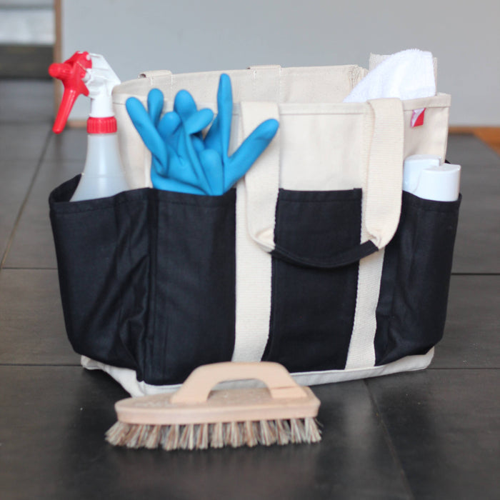 ShoreBags Natural with Hunter Green ShoreBags - Multi-Pocket Canvas ToteCraft Bag Medium